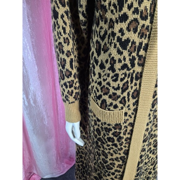 Torrid Leopard Cozy Knit Long Open Duster Cardigan Size Large - Picture 4 of 12